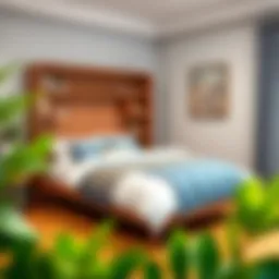 Stylish twin bookshelf bed frame showcasing integrated shelving