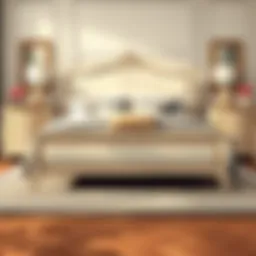 Elegant full-size bed set with matching nightstands and dresser