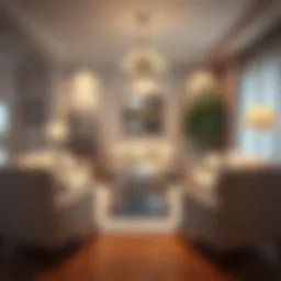 Elegant living room showcasing various furniture covers