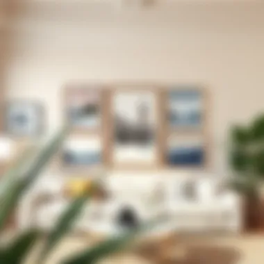 Elegant Gallery Wall with Framed Poster Prints A collection of elegantly framed poster prints on a gallery wall