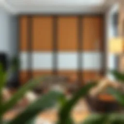Elegant indoor privacy screen separating living spaces