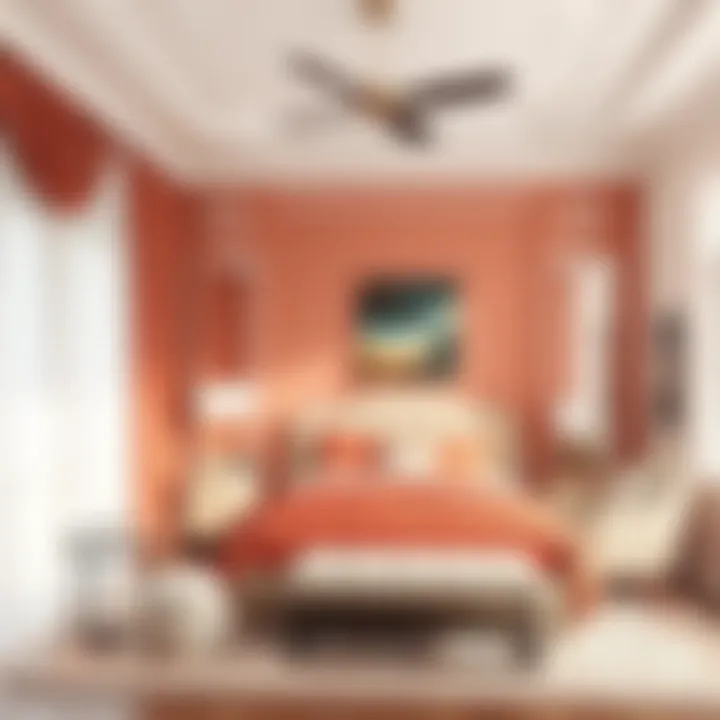 Elegant bedroom with serene color shades