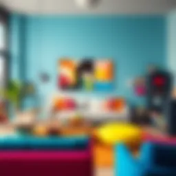Vibrant color palette for modern living room