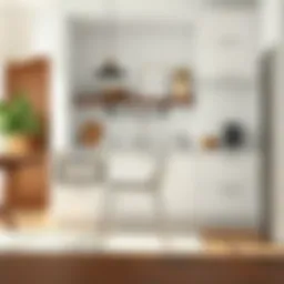 Sleek modern metal dining chair in a contemporary kitchen setting