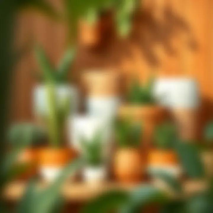 Assorted decorative plant pots showcasing various styles and materials