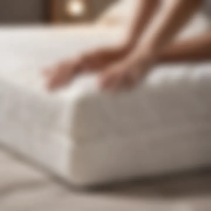 Side view of a person comfortably resting on a memory foam mattress