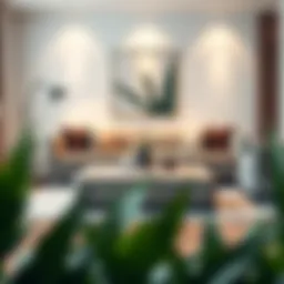 Elegant 28 inch ottoman in a modern living room setting