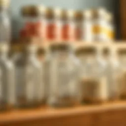 Elegant display of mason jars with latch lids used as storage containers