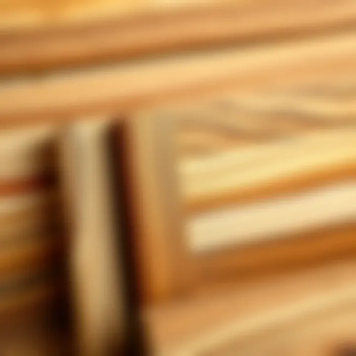 Close-up of different wood types used in bed frames