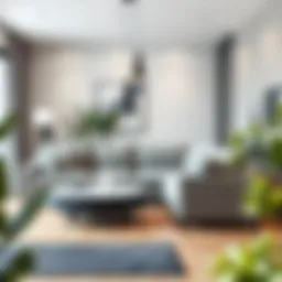 Elegant gray upholstered sectional sofa in a modern living space