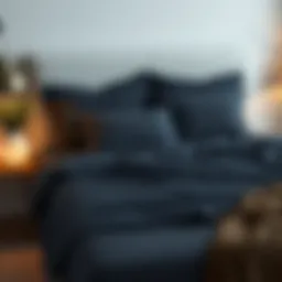 Elegant dark sheet set on a minimalist bed