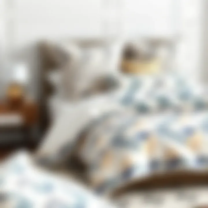 Stylish bedding arrangement with geometric patterns