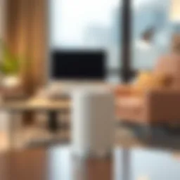 Elegant mini tabletop trash can in a modern office setting
