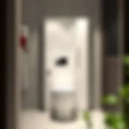 Sleek modern restroom toilet cabinet design showcasing minimalist aesthetics