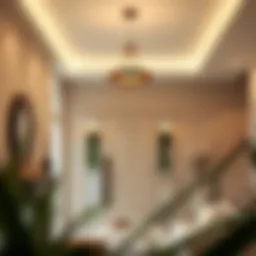 Elegant retractable foyer light showcasing modern design