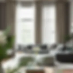 Elegant sheer curtains enhancing a gray living room