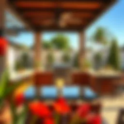 Luxury outdoor kitchen with premium barbecue setup