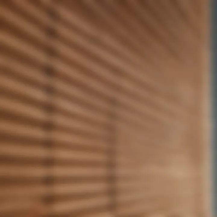 Close-up of high-quality wooden blinds showcasing craftsmanship