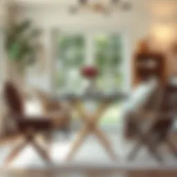 Elegant short leg folding table set up for a casual gathering