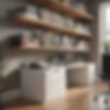 Seamless Integration: Under Shelf Bins in Home Office Decor Under shelf bins integrated into a stylish home office for optimal use