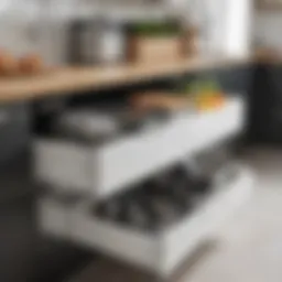 Stylish under shelf bin showcasing functionality in a modern kitchen