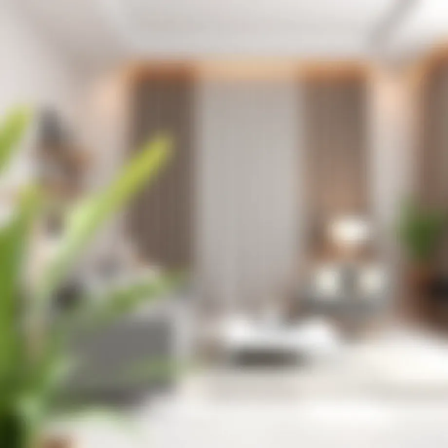 Sleek tension curtain rod showcased in a modern living room setting