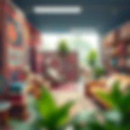 A vibrant collection of handmade rugs displayed in a local shop